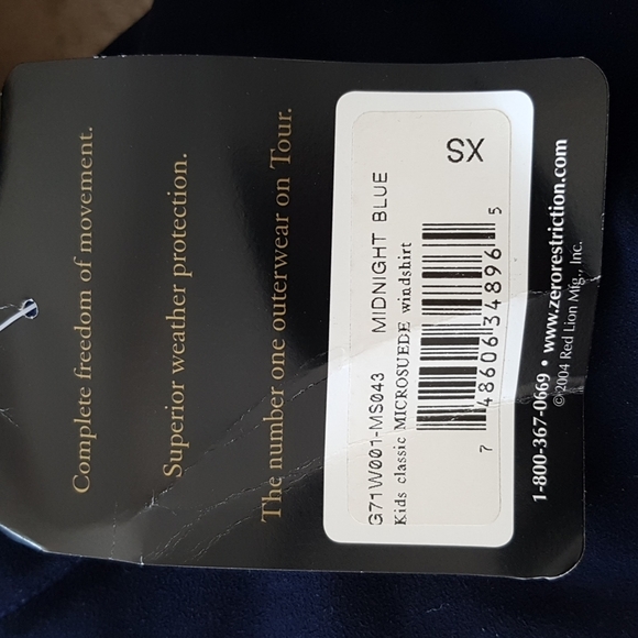 Zero Restriction boys 4 or xs microsuede windshirt navy blue New - Picture 4 of 7